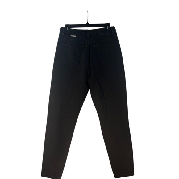 Missguided Busted Knee High-Rise Mom Jeans Black Denim US 8R Distressed Casual - Picture 1 of 11